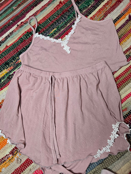Ladies vest, shorts pjs - M